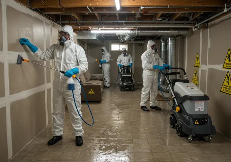 Basement Moisture Removal and Structural Drying process in Akron, CO